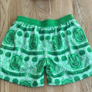 Kids Green Printed Shorts - Bag Chasing Design